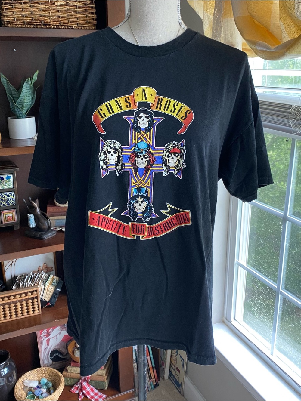 Guns N’ Roses Black 'Appetite for Destruction' Graphic Men’s Tee Large EUC